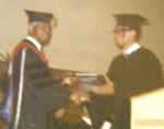 Dr. Benjamin E. Mays presenting degree to one of his students, Earl Ernest Guile.